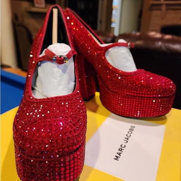 Marc Jacobs Glittering Red Platform Shoes - Picture 5 of 13